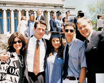 Donna Satow GS’65 and Phillip M. Satow ’63 with their children (left to right) Michael ’88; Julie ’96, SIPA’01; and Jed. 